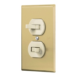 [48498] Placa armada 2 interruptor sencillo, linea Standard,aluminio