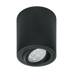 [49717] Luminario de sobreponer con spot dirigible, redondo, negro