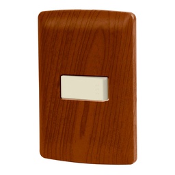 [49923] Placa armada 1 interruptor sencillo, madera, linea Italiana