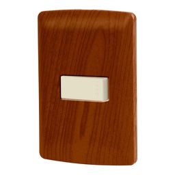 [49924] Placa armada 1 interruptor escalera, madera, linea Italiana