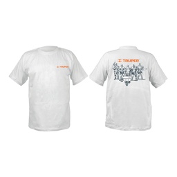 [60005] Playera cuello redondo para hombre, blanca, G, Truper