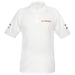 [60452] Playera polo para hombre, blanca, EG, Truper