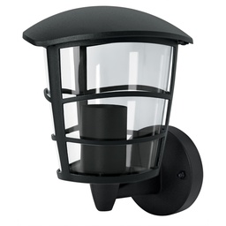 [45092] Arbotante tipo farol moderno soportado p/exteriores, negro