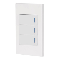 [45599] Placa armada 3 interruptores, 1 modulo, Española, blanco