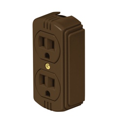 [46115] Contacto de sobreponer duplex 2 polos+ tierra, cafe, Volteck