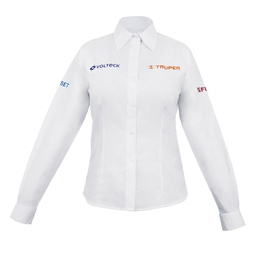 [63107] Camisa manga larga para mujer, blanca, M, Truper