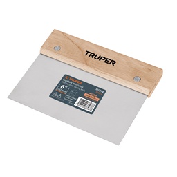 [101374] Espatula rectangular 6' x 3' acero inoxidable, mango madera