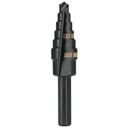 [12120] Broca escalonada oxido negro 6 escalones 3/16' a 1/2',Truper