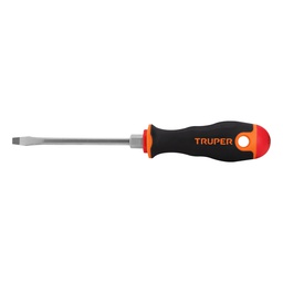[13992] Desarmador plano 3/16' x 4' mango Comfort Grip, Truper