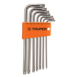 [15553] Juego de 7 llaves torx largas con organizador, Truper