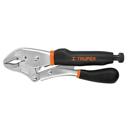 [17436] Pinza de presion 10' mordaza curva mango de vinil, Truper