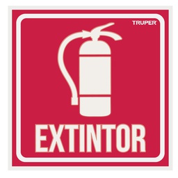 [18434] Letrero de señalizacion 'EXTINTOR', 19 x 19 cm, Truper