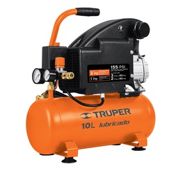 [19215] Compresor de aire, lubricado, horizontal 10L 2HP 127V Truper