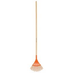 [19678] Escoba metalica para jardin, curva, 15 dientes, mango 48'