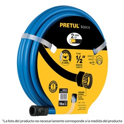 [25032] Manguera azul 1/2' 2 capas 15 m conexiones plasticas, Pretul