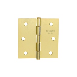 [25109] Bisagra cuadrada 2-1/2', acero latonado, cabeza plana, Basic