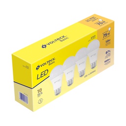 [27211] Pack de 4 lamparas LED A19 10 W (equiv. 75 W), luz calida