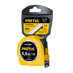 [28022] Flexometro amarillo 5.5 m cinta 25 mm, en tarjeta, Pretul
