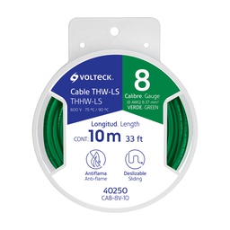 [40250] Carrete con 10 m de cable THHW-LS 8 AWG verde, Volteck
