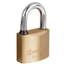 [43301] Candado de laton, 50mm, gancho corto,llave de puntos,blister