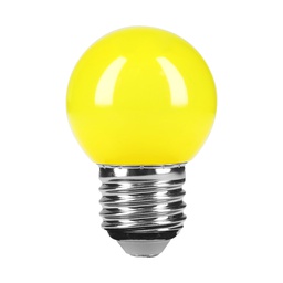[46028] Lampara LED tipo bulbo G45 1 W color amarillo, caja, Volteck