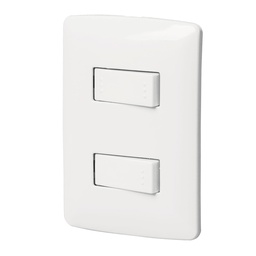 [46462] Placa armada 1 interruptor 1 escalera,blanco, linea Italiana