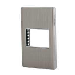 [47818] Placa de acero inox con 1 ventana 1.5 modulos, linea Lisboa