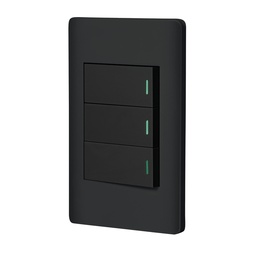 [47890] Placa armada negra 2 interruptores 1 de 3 vias 1 mod,Lisboa