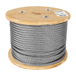 [48814] Metro de cable rigido 3/8' de acero 7x7 hilos, 75 m, Fiero