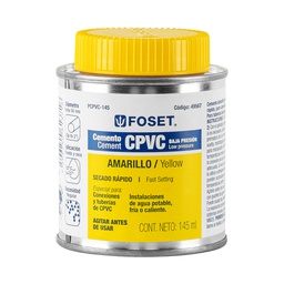 [49567] Cemento amarillo p/CPVC en bote de 145 ml,baja presion,Foset