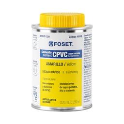 [49568] Cemento amarillo p/CPVC en bote de 250 ml,baja presion,Foset
