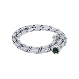 [49854] Manguera lavabo/fregadero, aluminio, 1/2'x1/2',100cm, Basic