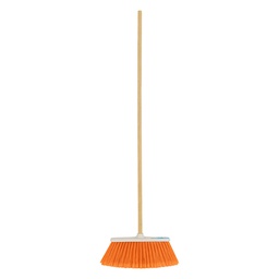 [57055] Escoba grande tipo cepillo, cerdas de PVC, baston de madera
