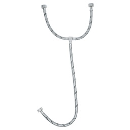 [49124] Manguera 'T' lavabo/fregadero,acero inox,1/2'x1/2'x1/2',55cm