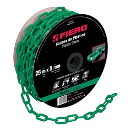 [44174] Metro de cadena de 5 mm de plastico verde, carrete de 25 m