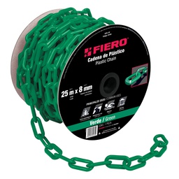 [44184] Metro de cadena de 8 mm de plastico verde, carrete de 25 m