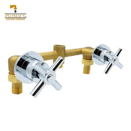 [MREMC] Mezcladora Para Regadera/Tina Con Manerales Tipo Cruz  Plomacy  (MREMC)