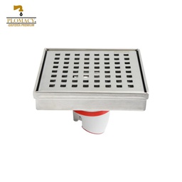 [RP4X4] Resumidero Premium 4" X 4" Acero Inoxidable 304 con Sistema Anti-Cucarachas Plomacy (RP4X4)