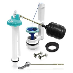 [2807] Herraje WC Duo-Tech 2" x 10" Pal. Cromada, Con Pera y Esponjoso (2807)