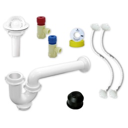 [3110] Kit De Instalacion Para Fregadero Con Cespo-Facil, Canasta Blanca, FF Polimax 1/2" x 45 cms. (3110)