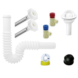 [3168] Kit De Instalacion Para Fregadero Con Cespo-Plus XL, Canasta Blanca, FF Premium 1/2" x 40cms. (3168)