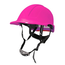 [WW-2006ROHVK] CASCO ROSA ALTA VISIBILIDAD ASSEMBLER AJUSTE DE MATRACA, REFLEJANTE, BARBOQUEJO