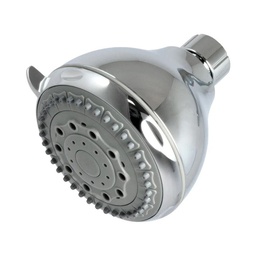 [44CR] REGADERA REDONDA 3-3/8" (86MM) C/5 FUNCIONES AC.CROMO