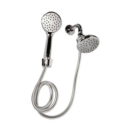 [44TRC] REGADERA TELEFONO REDONDA ACA/CROMO C/BRAZO