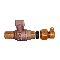 [81ETA 19] 19MM.VALVULA INSER.ESFERA P/TUB.COBRE O POLIET.C/TCA.ABRAZADERA