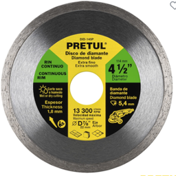 [DID-145P] Disco de diamante de 4-1/2&quot; x 1.8 mm, rin continuo, pretul
