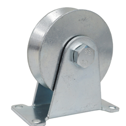 [Y-1131-60] RUEDA C/BASE P/PUERTA CORREDIZA  D/ACERO ZINCADA RANURA "V" FIJA 2-1/4" X 21.5MM