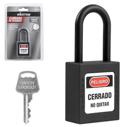 [BL-0096] CANDADO DE BLOQUEO DIELECTRICO NEGRO 38MM (CAJA C/10 PZAS - PRECIO X PIEZA)