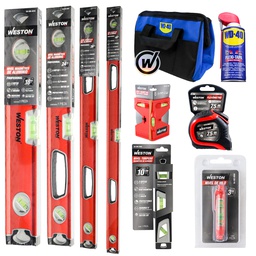 [KITNIVELES90] NIVEL PROFSN MGNT ALUMN 18&quot;,24&quot;,36&quot;,48&quot;+D/HILO 3&quot;+TORPD+WD-40 FLEXI+FLEXOM 7.5M+WD-40 MALETIN+STCK