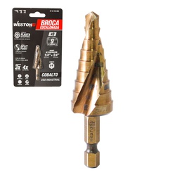 [ST-5-192-060] BROCA ESCALONADA ESPIRAL COBALTO #3 1/4'' - 3/4'' WESTON PLUS